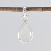 Xiu Elegant White Pendant with Teardrop Gemstone